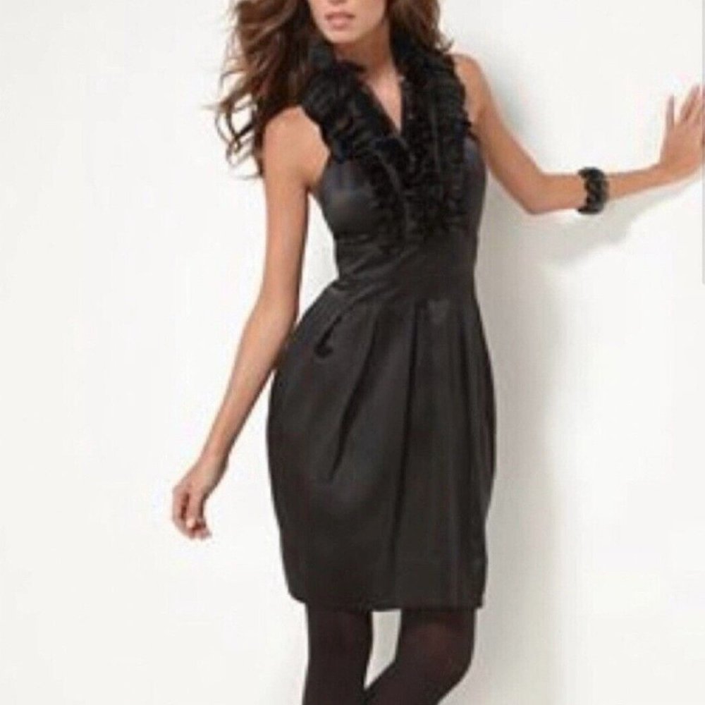 BCBGMaxAzria Black Ruffle Halter Dress - Size 04